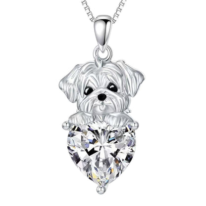 For Dog Animal Necklace Featuring 925 Sterling Silver Material