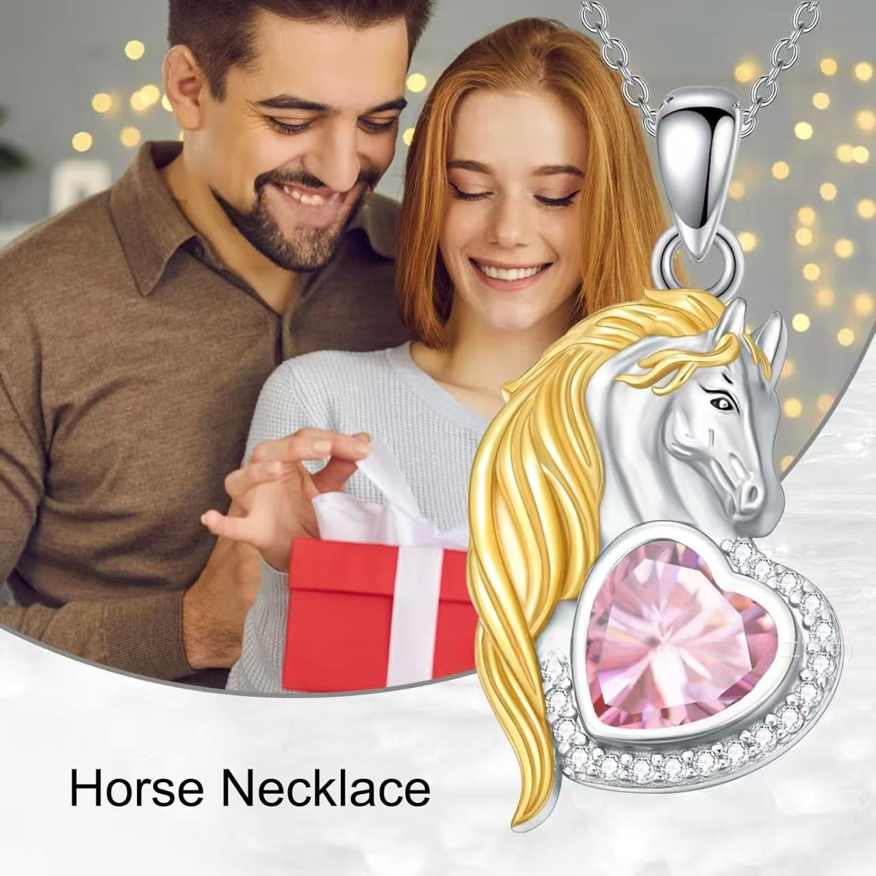 Mother's Day Horse Necklace For Women Featuring Elegant Horse Design In Silver Tone Jewelry Accessory
