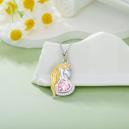 Mother's Day Horse Necklace For Women Featuring Elegant Horse Design In Silver Tone Jewelry Accessory