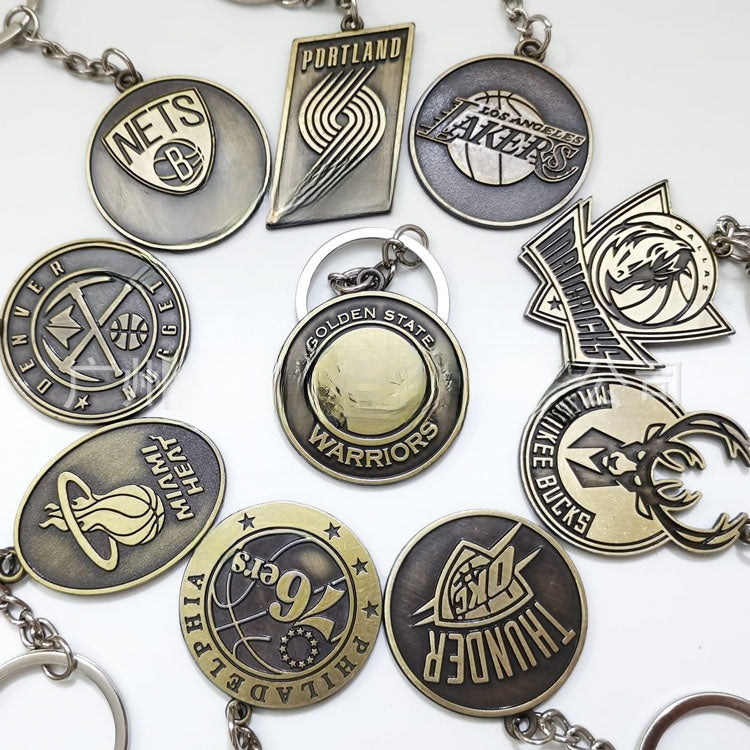 Geometric Bronze Keychain