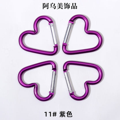 Heart Shape Climbing Carabiner Made Of Durable Aluminum Alloy For Outdoor And Hiking Activities