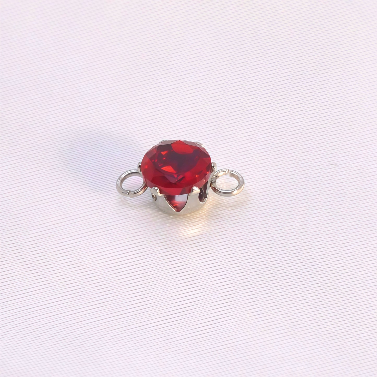 Round Jewelry Accessory In 304 Stainless Steel With White Zircon Inlay, Diameter 6 Mm
