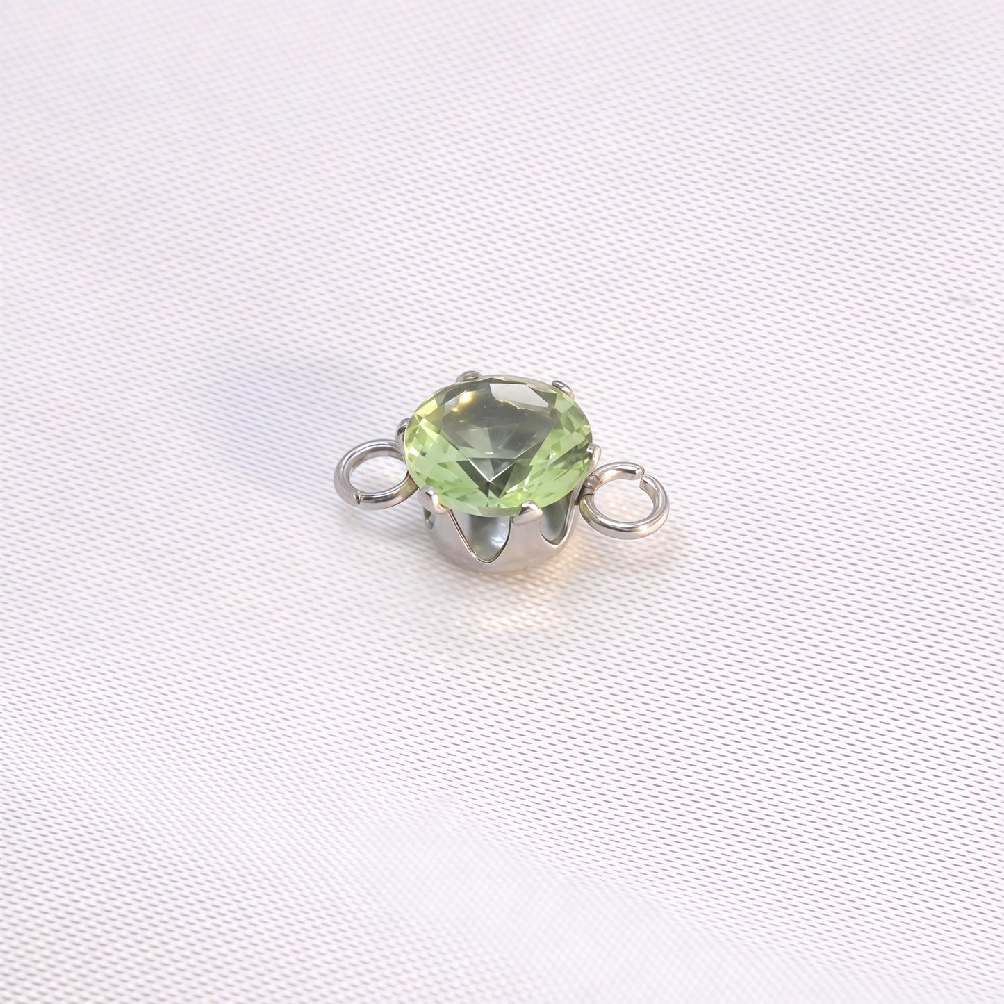 Round Jewelry Accessory In 304 Stainless Steel With White Zircon Inlay, Diameter 6 Mm
