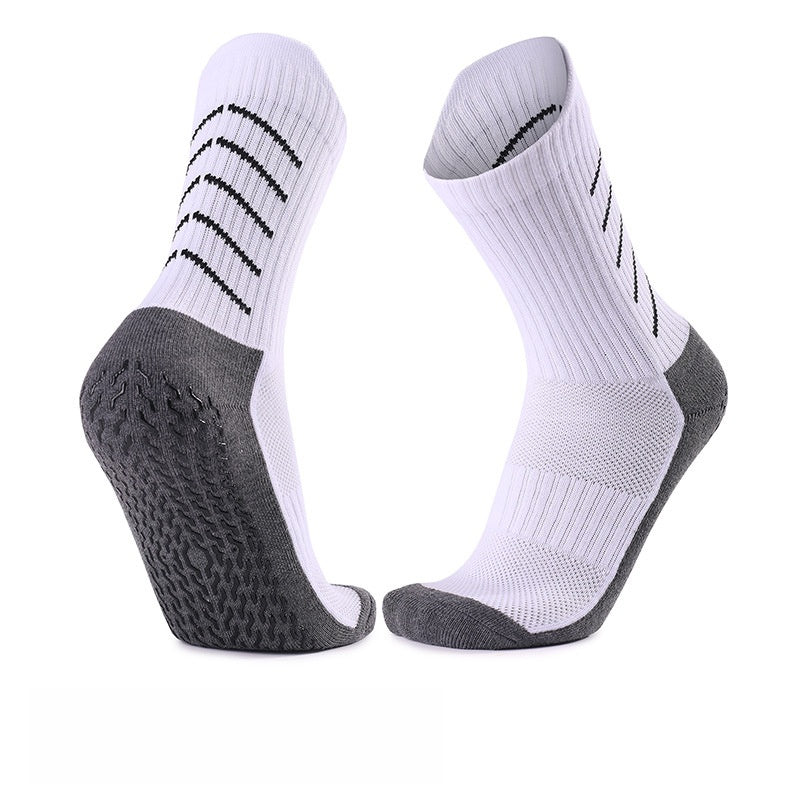 Men's Polyester Non-Slip Sports And Casual White Socks For Comfortable Wear