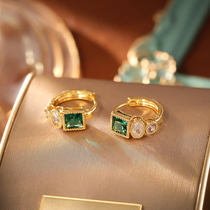 For Ear Clips Featuring PVD Coated Gold Plating Process And Durable Copper Material In Green