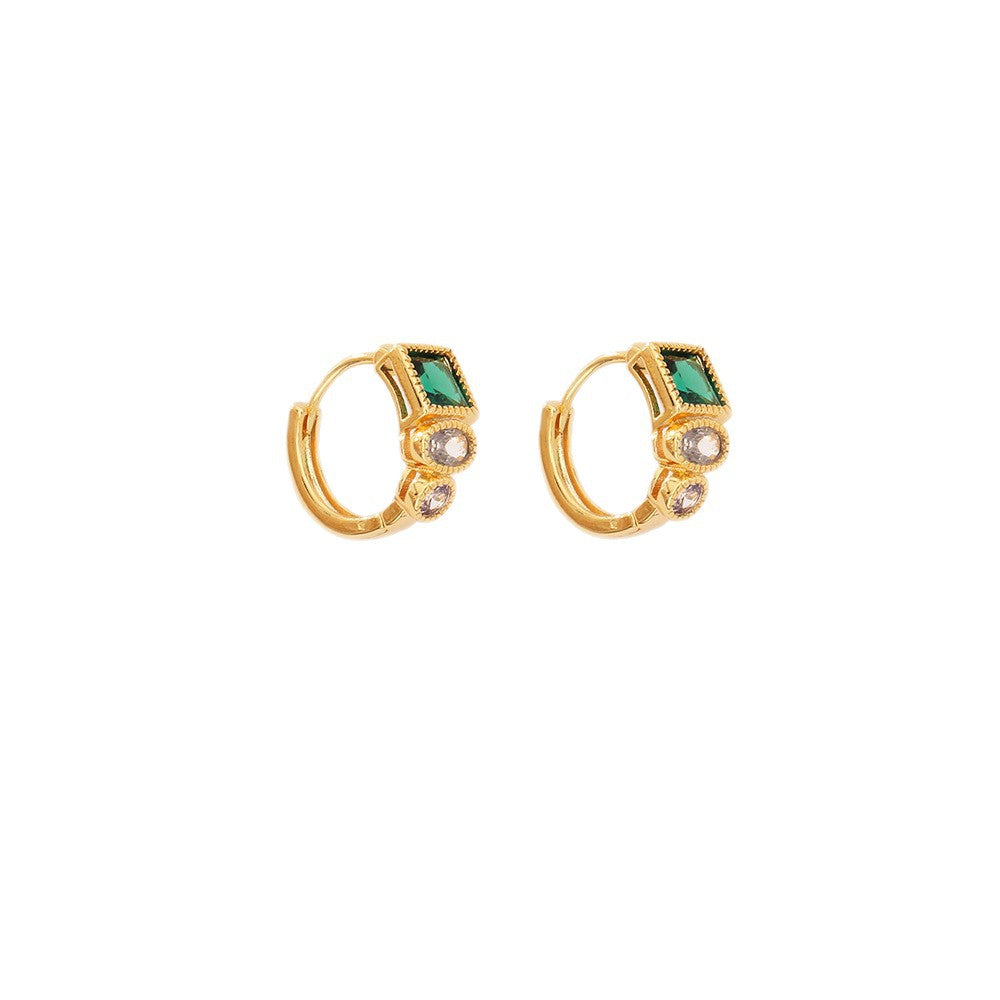 For Ear Clips Featuring PVD Coated Gold Plating Process And Durable Copper Material In Green
