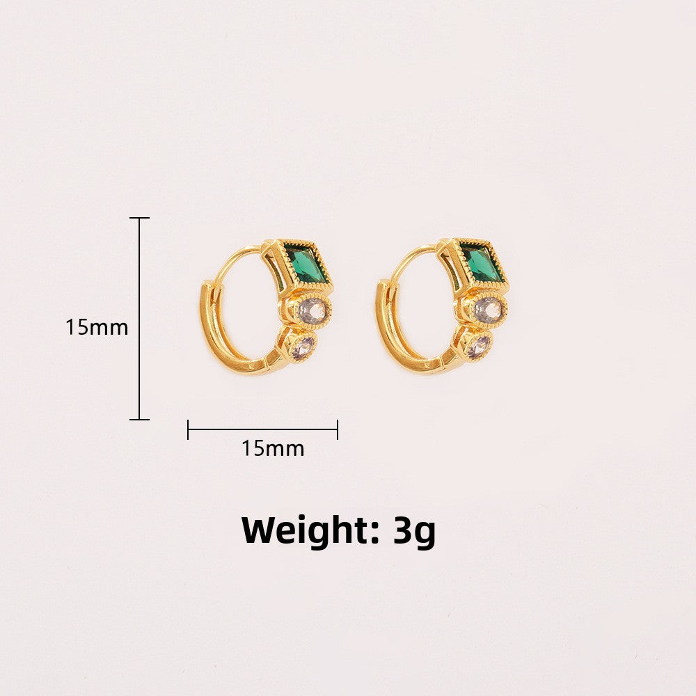For Ear Clips Featuring PVD Coated Gold Plating Process And Durable Copper Material In Green