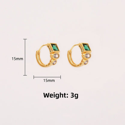 For Ear Clips Featuring PVD Coated Gold Plating Process And Durable Copper Material In Green