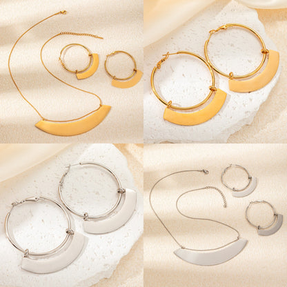 Sector Necklace For Men And Women Featuring Titanium Steel Material In Golden Color