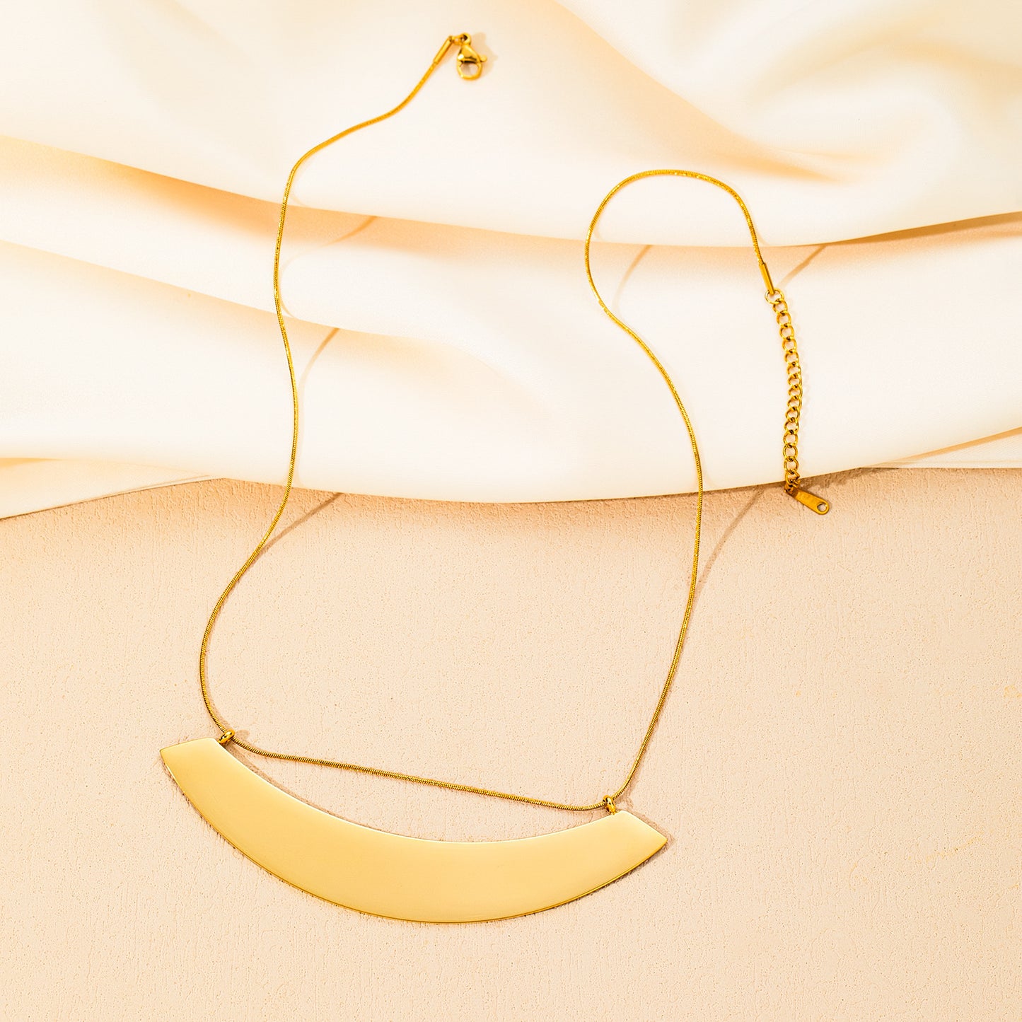 Sector Necklace For Men And Women Featuring Titanium Steel Material In Golden Color