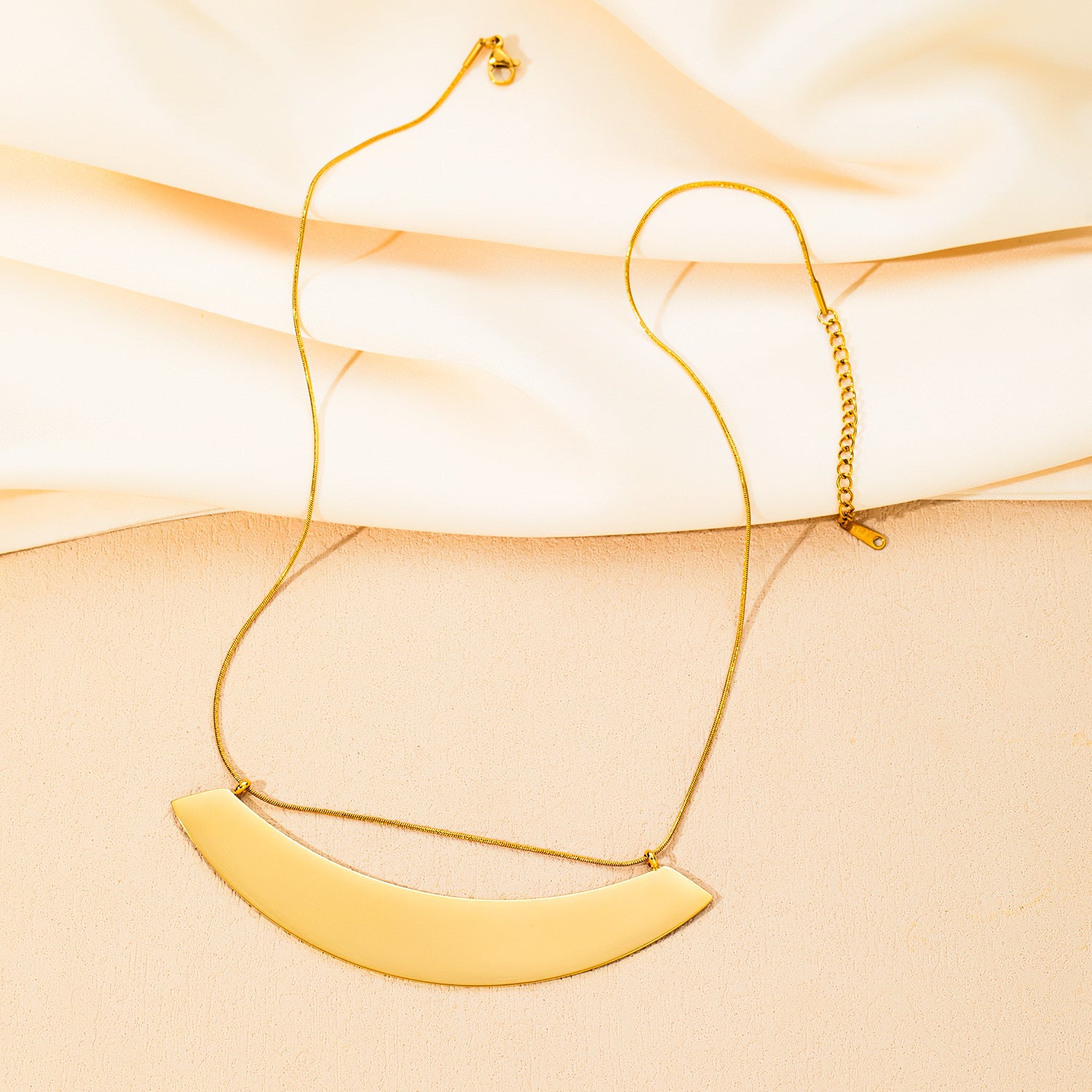 Sector Necklace For Men And Women Featuring Titanium Steel Material In Golden Color
