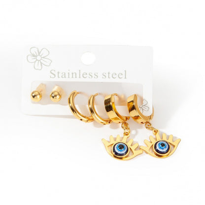 Exaggerated Eye Earrings For Women In Royal Blue Featuring Durable Titanium Steel Material