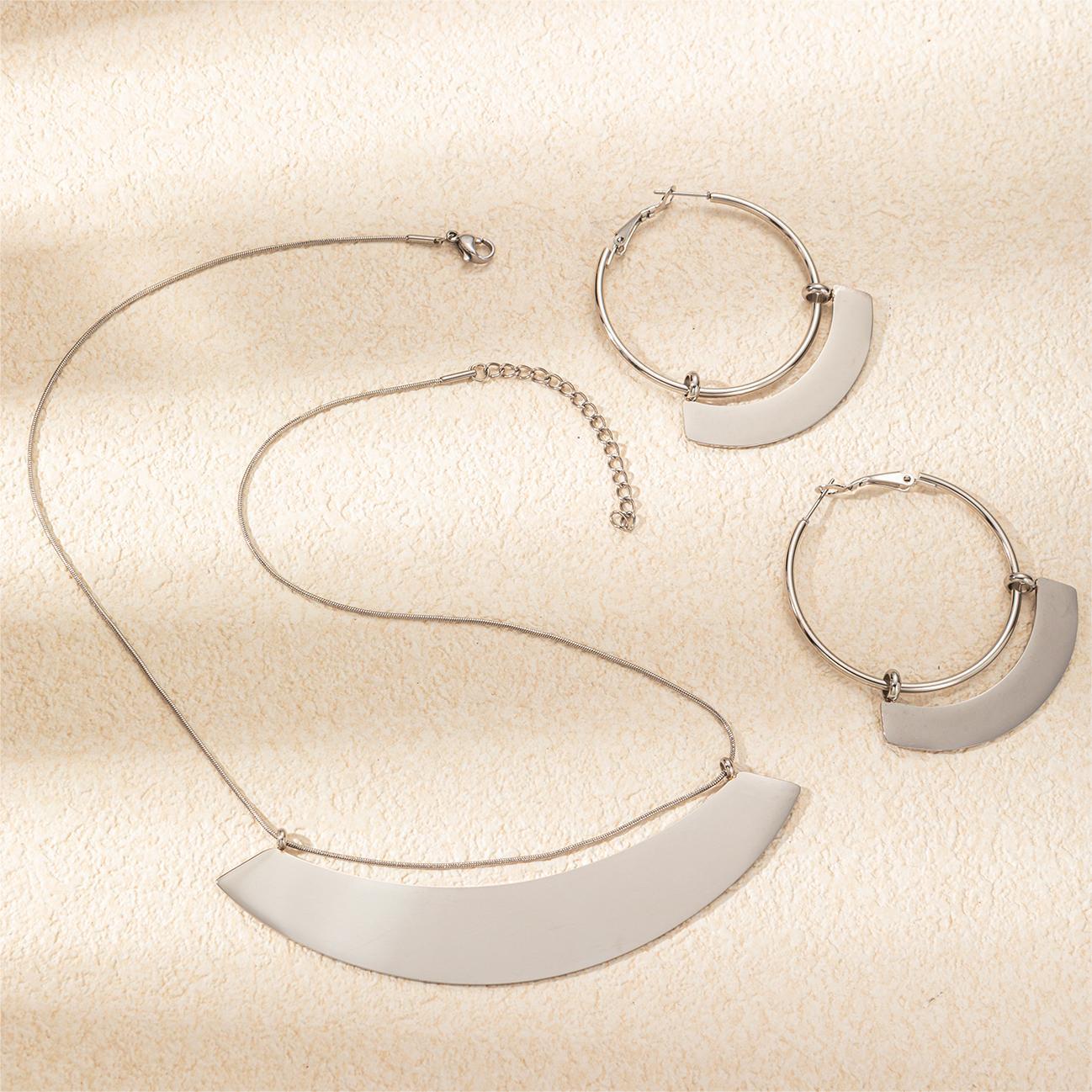 Sector Necklace For Men And Women Featuring Titanium Steel Material In Golden Color