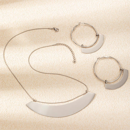Sector Necklace For Men And Women Featuring Titanium Steel Material In Golden Color
