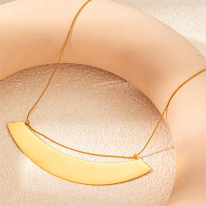 Sector Necklace For Men And Women Featuring Titanium Steel Material In Golden Color