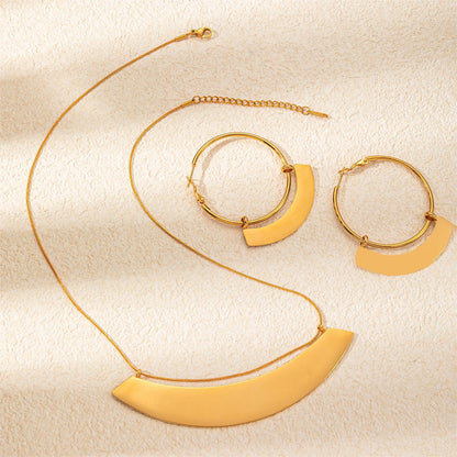 Sector Necklace For Men And Women Featuring Titanium Steel Material In Golden Color