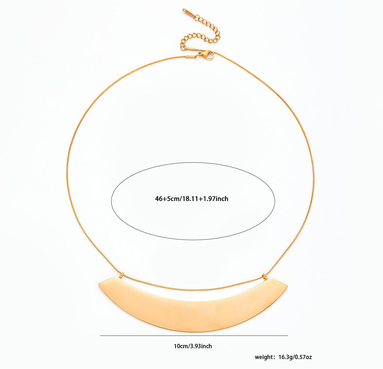Sector Necklace For Men And Women Featuring Titanium Steel Material In Golden Color