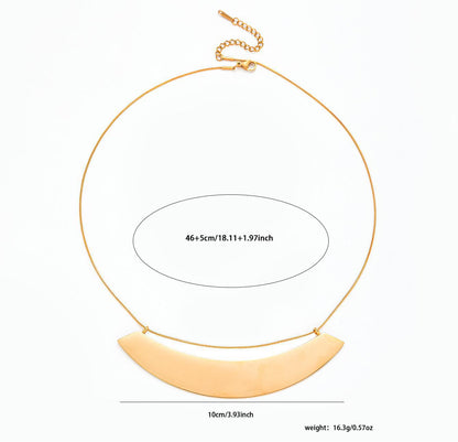 Sector Necklace For Men And Women Featuring Titanium Steel Material In Golden Color