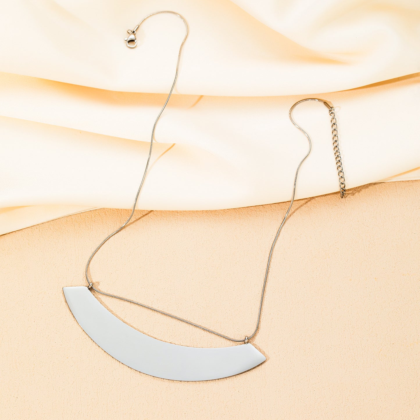 Sector Necklace For Men And Women Featuring Titanium Steel Material In Golden Color