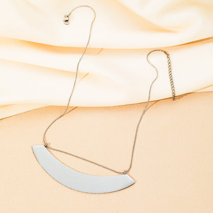Sector Necklace For Men And Women Featuring Titanium Steel Material In Golden Color
