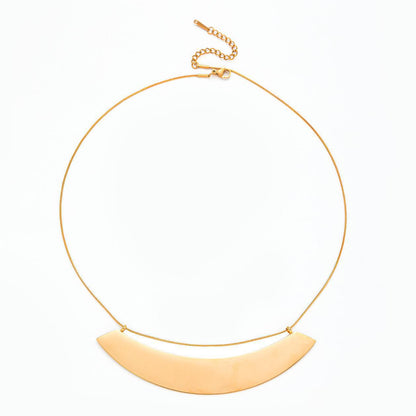 Sector Necklace For Men And Women Featuring Titanium Steel Material In Golden Color
