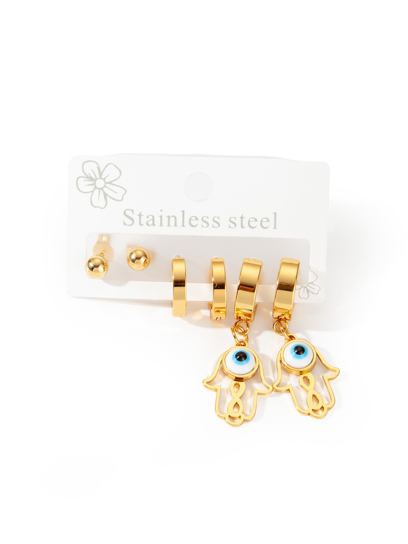Exaggerated Eye Earrings For Women In Royal Blue Featuring Durable Titanium Steel Material