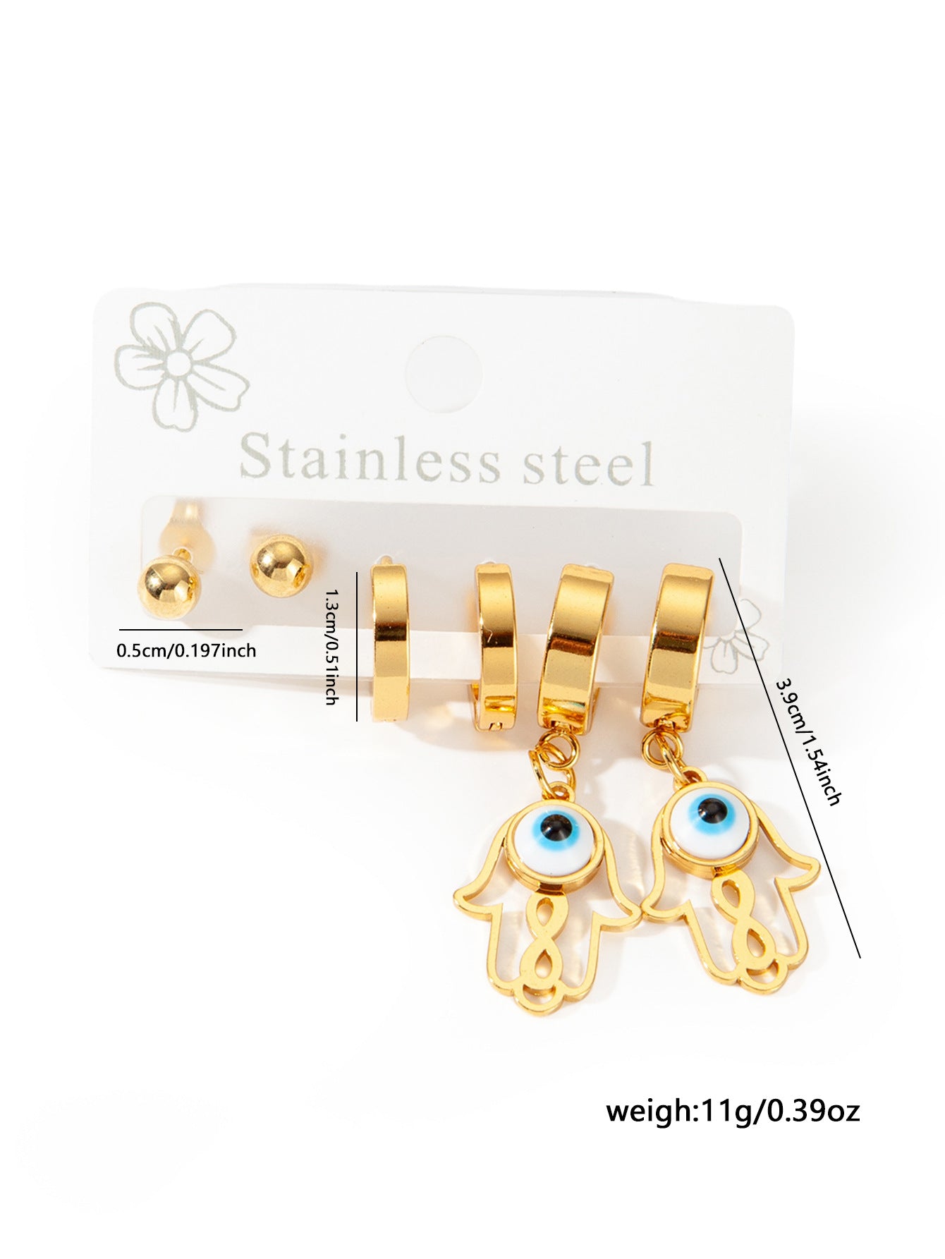 Exaggerated Eye Earrings For Women In Royal Blue Featuring Durable Titanium Steel Material