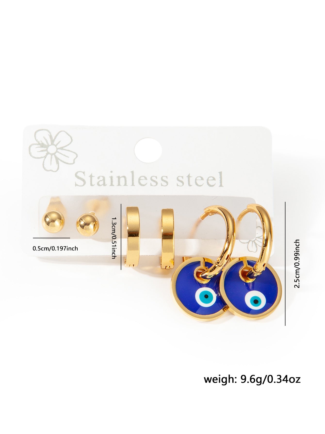 Exaggerated Eye Earrings For Women In Royal Blue Featuring Durable Titanium Steel Material