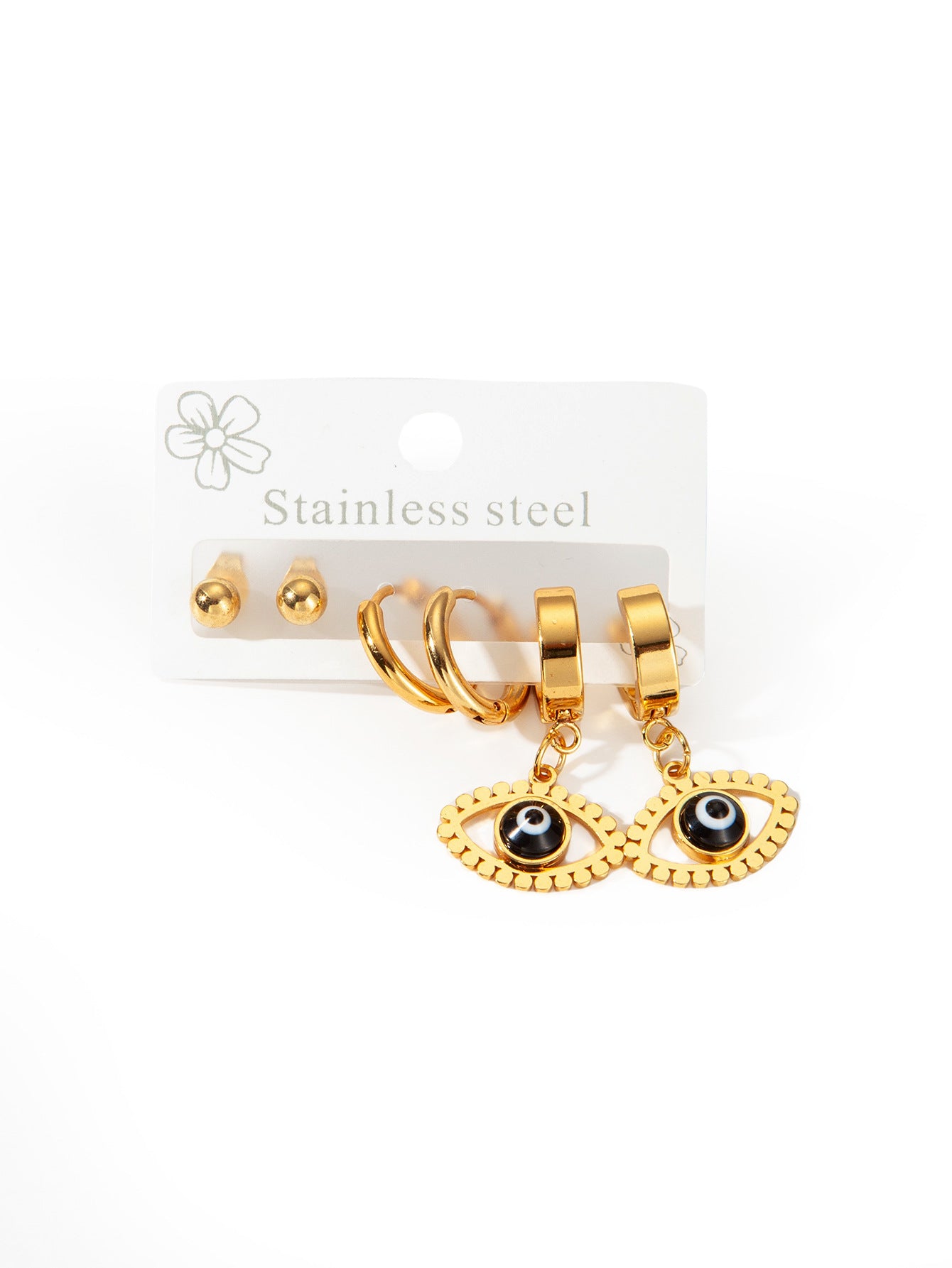 Exaggerated Eye Earrings For Women In Royal Blue Featuring Durable Titanium Steel Material