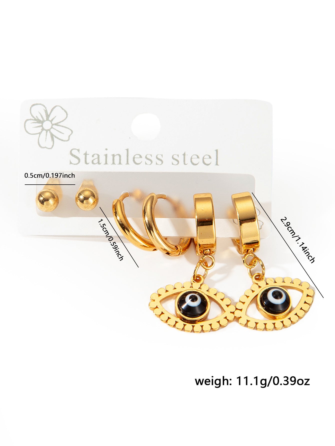 Exaggerated Eye Earrings For Women In Royal Blue Featuring Durable Titanium Steel Material
