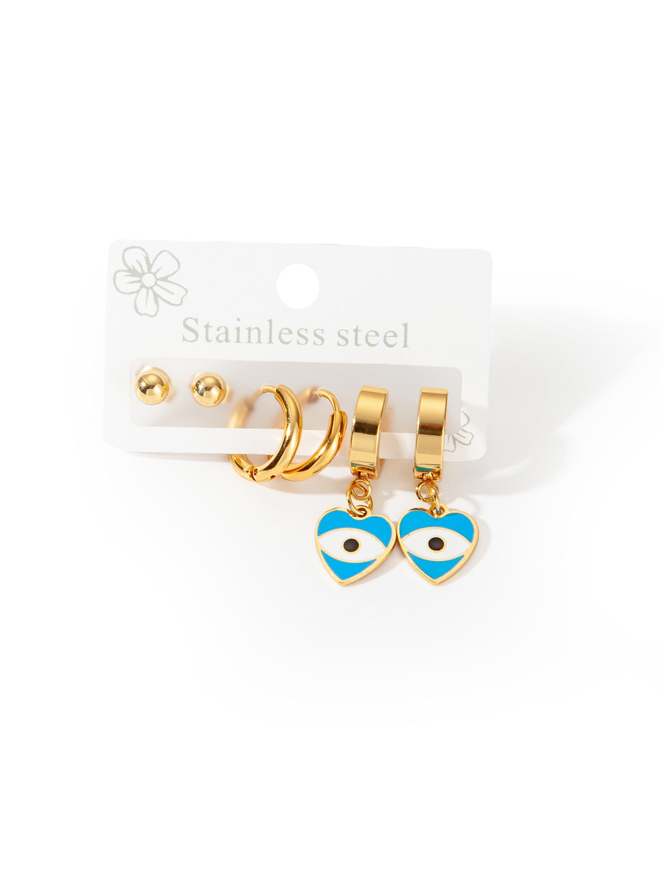 Exaggerated Eye Earrings For Women In Royal Blue Featuring Durable Titanium Steel Material
