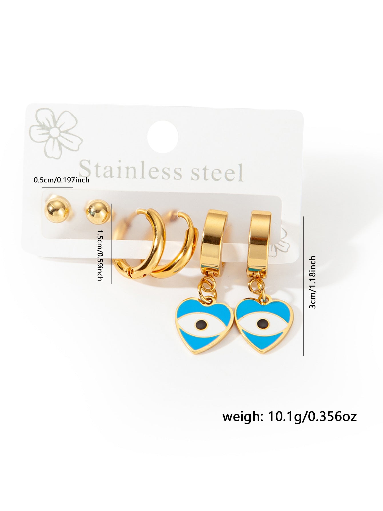 Exaggerated Eye Earrings For Women In Royal Blue Featuring Durable Titanium Steel Material