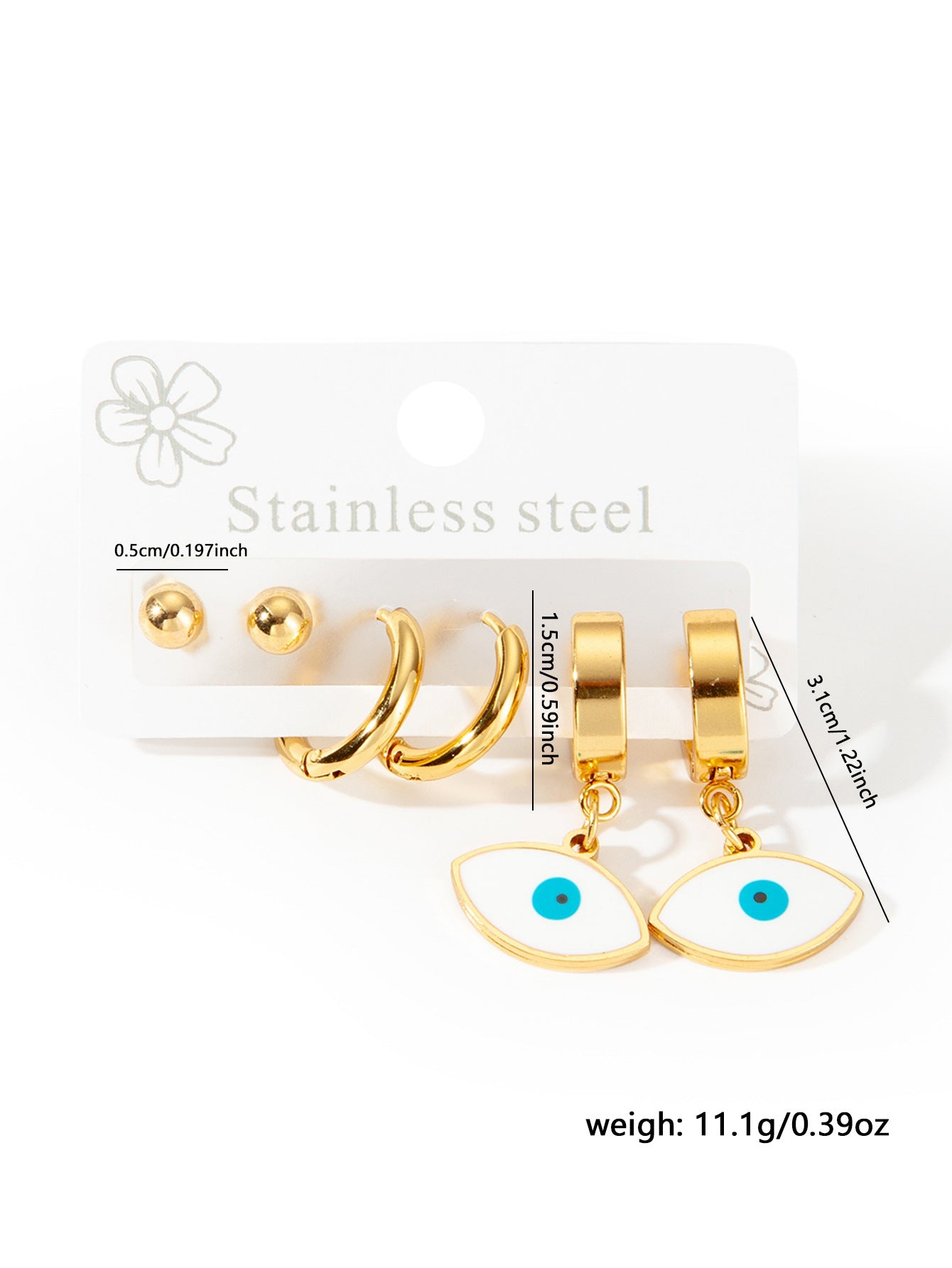 Exaggerated Eye Earrings For Women In Royal Blue Featuring Durable Titanium Steel Material