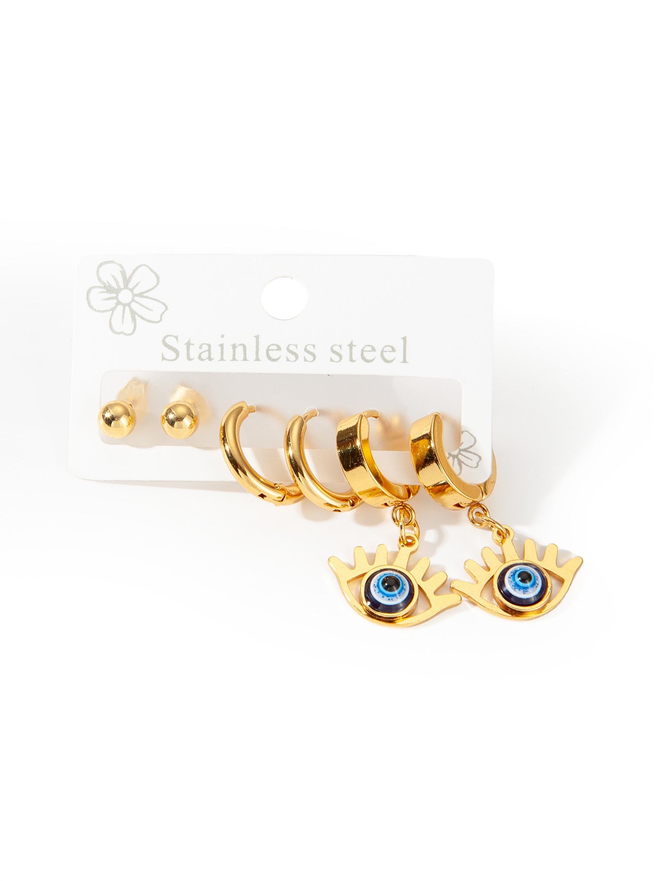 Exaggerated Eye Earrings For Women In Royal Blue Featuring Durable Titanium Steel Material