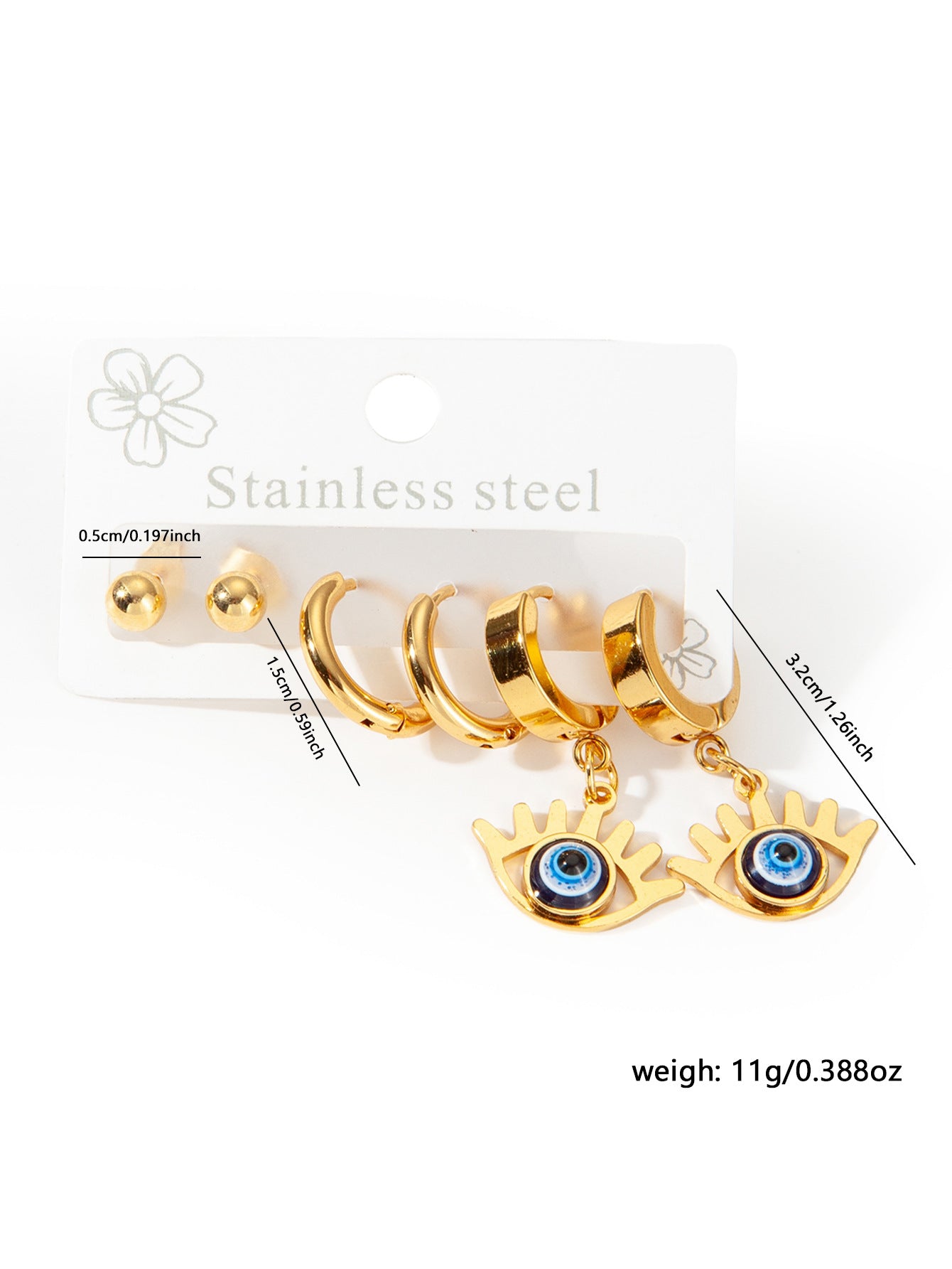 Exaggerated Eye Earrings For Women In Royal Blue Featuring Durable Titanium Steel Material