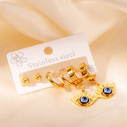 Eyelash Eye Earrings Set