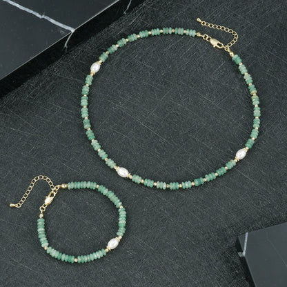 Round Necklace For Women Featuring Rhodochrosite Inlay And Copper Material In Red, 1 Set
