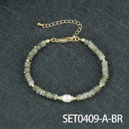 Round Necklace For Women Featuring Rhodochrosite Inlay And Copper Material In Red, 1 Set