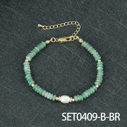Round Necklace For Women Featuring Rhodochrosite Inlay And Copper Material In Red, 1 Set