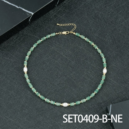 Round Necklace For Women Featuring Rhodochrosite Inlay And Copper Material In Red, 1 Set