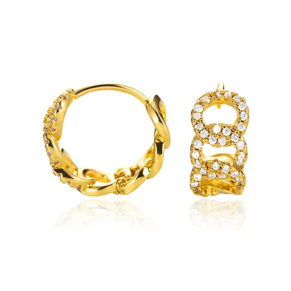 Coin Stud Earrings For Women In Copper Material Featuring Elegant Design