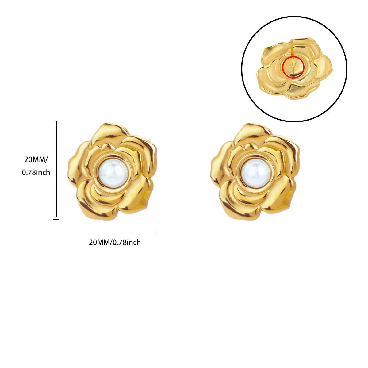 Dandelion Round Geometric Stud Earrings For Women In Durable 304 Stainless Steel