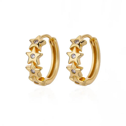 Coin Stud Earrings For Women In Copper Material Featuring Elegant Design