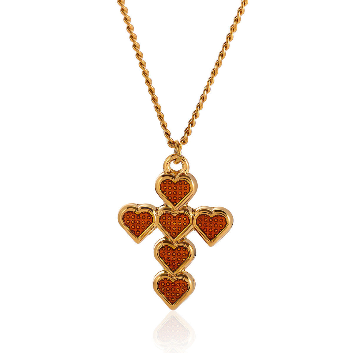 Unisex Cross Necklace For Everyday Wear Featuring PVD Coated Gold Plating On Durable 304 Stainless Steel