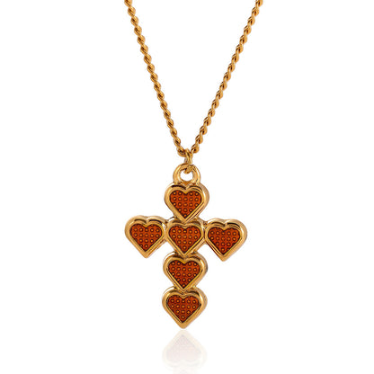 Unisex Cross Necklace For Everyday Wear Featuring PVD Coated Gold Plating On Durable 304 Stainless Steel