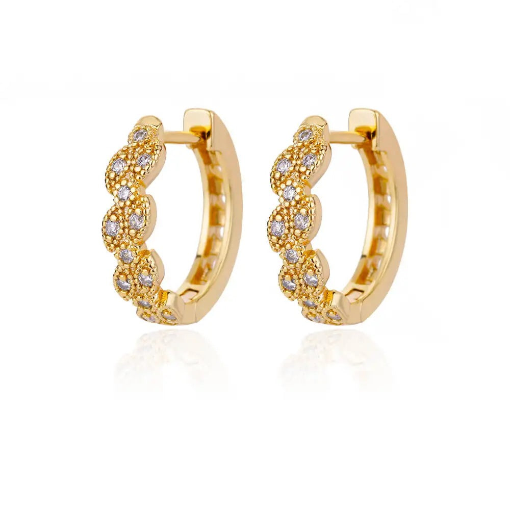 Coin Stud Earrings For Women In Copper Material Featuring Elegant Design