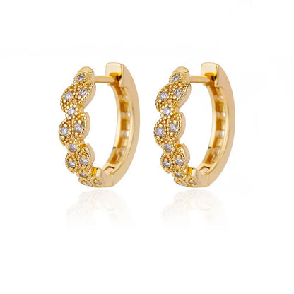 Coin Stud Earrings For Women In Copper Material Featuring Elegant Design