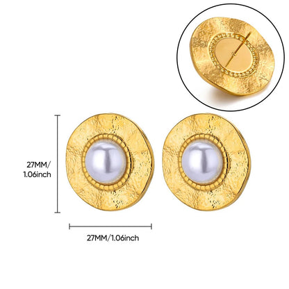 Dandelion Round Geometric Stud Earrings For Women In Durable 304 Stainless Steel