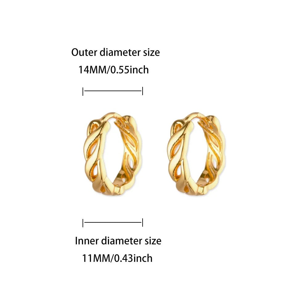 Coin Stud Earrings For Women In Copper Material Featuring Elegant Design