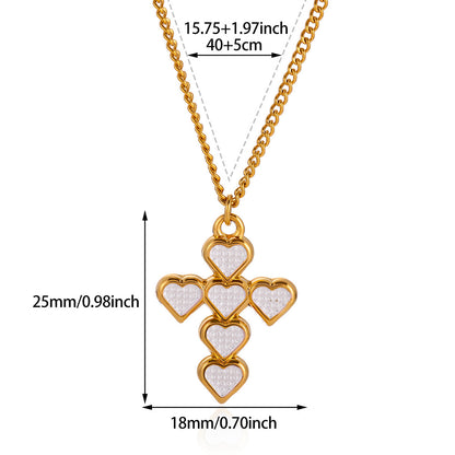 Unisex Cross Necklace For Everyday Wear Featuring PVD Coated Gold Plating On Durable 304 Stainless Steel